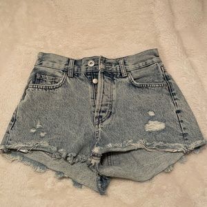 Bershka acid wash denim shorts, 00